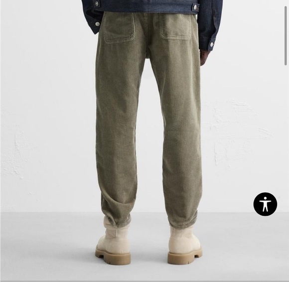 Zara size 31 TAPERED CORDUROY PANTS - Picture 4 of 9